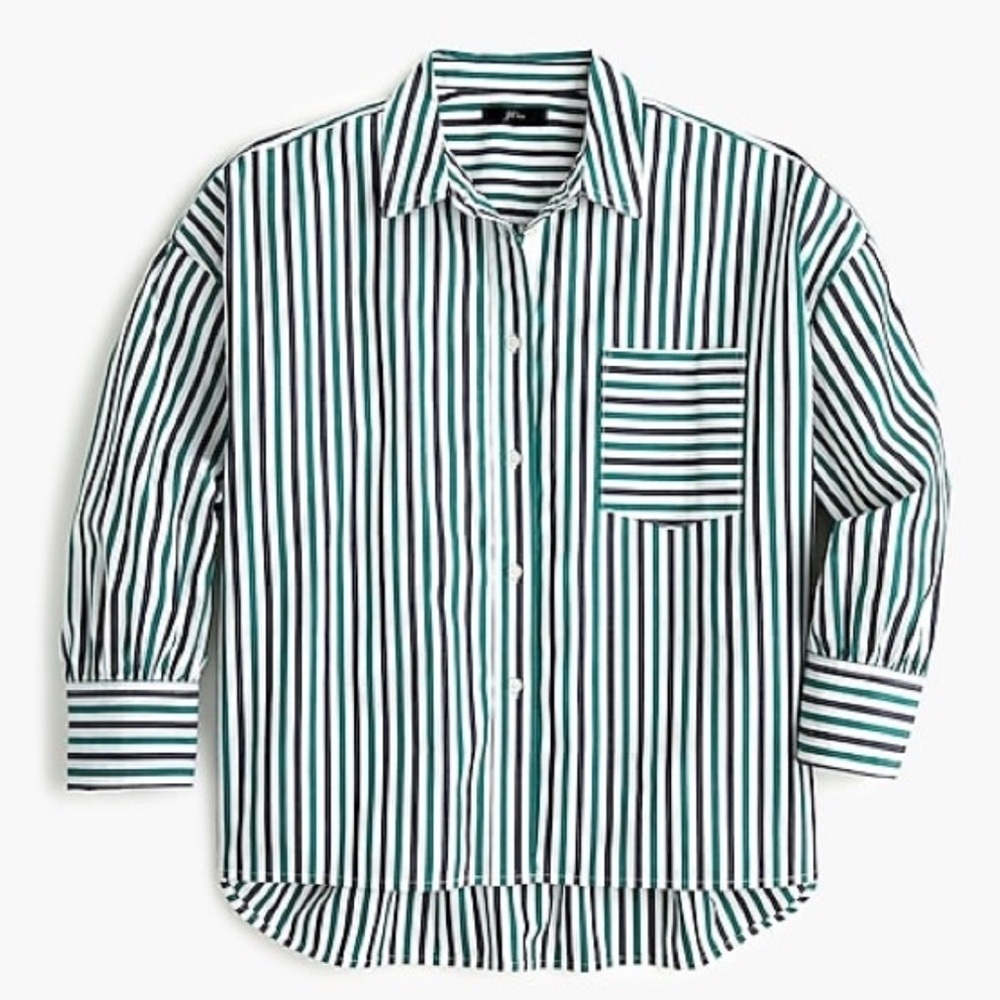 J Crew Trifecta Striped Oversized Shirt